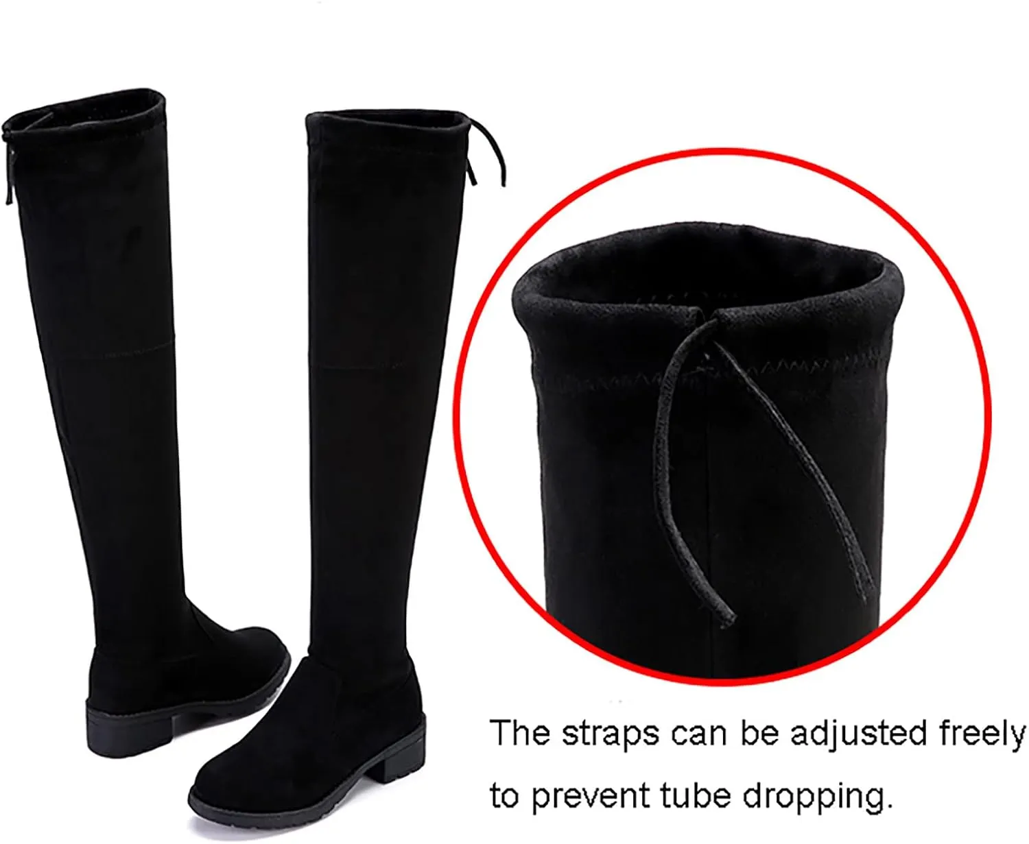 Ankle Boots For Women Lug Sole Over Knee Boots Strappy Suede Thigh High Boots Knee High Boots Tall Bootie