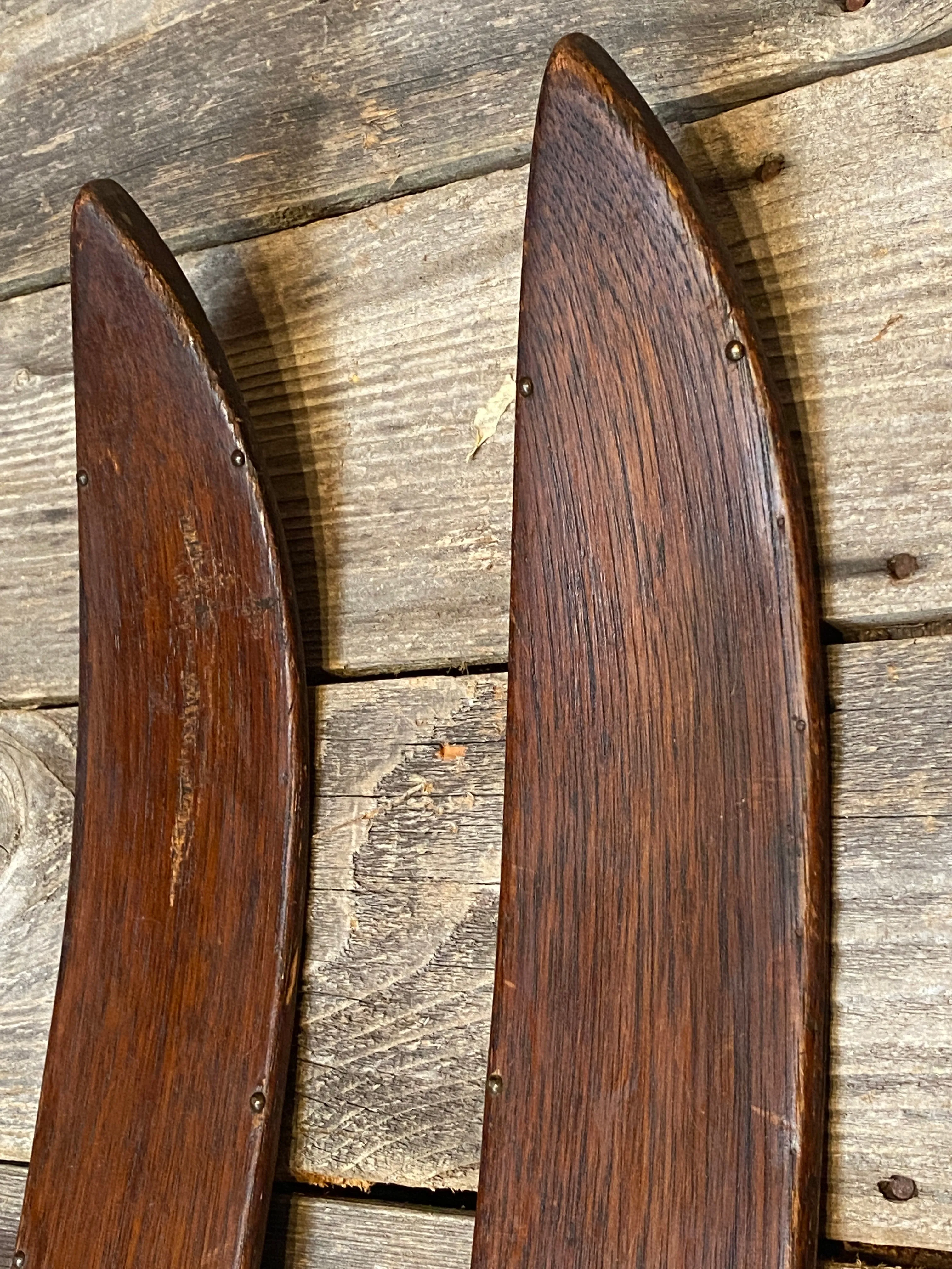 Antique Hand Carved Ridgetop Skis