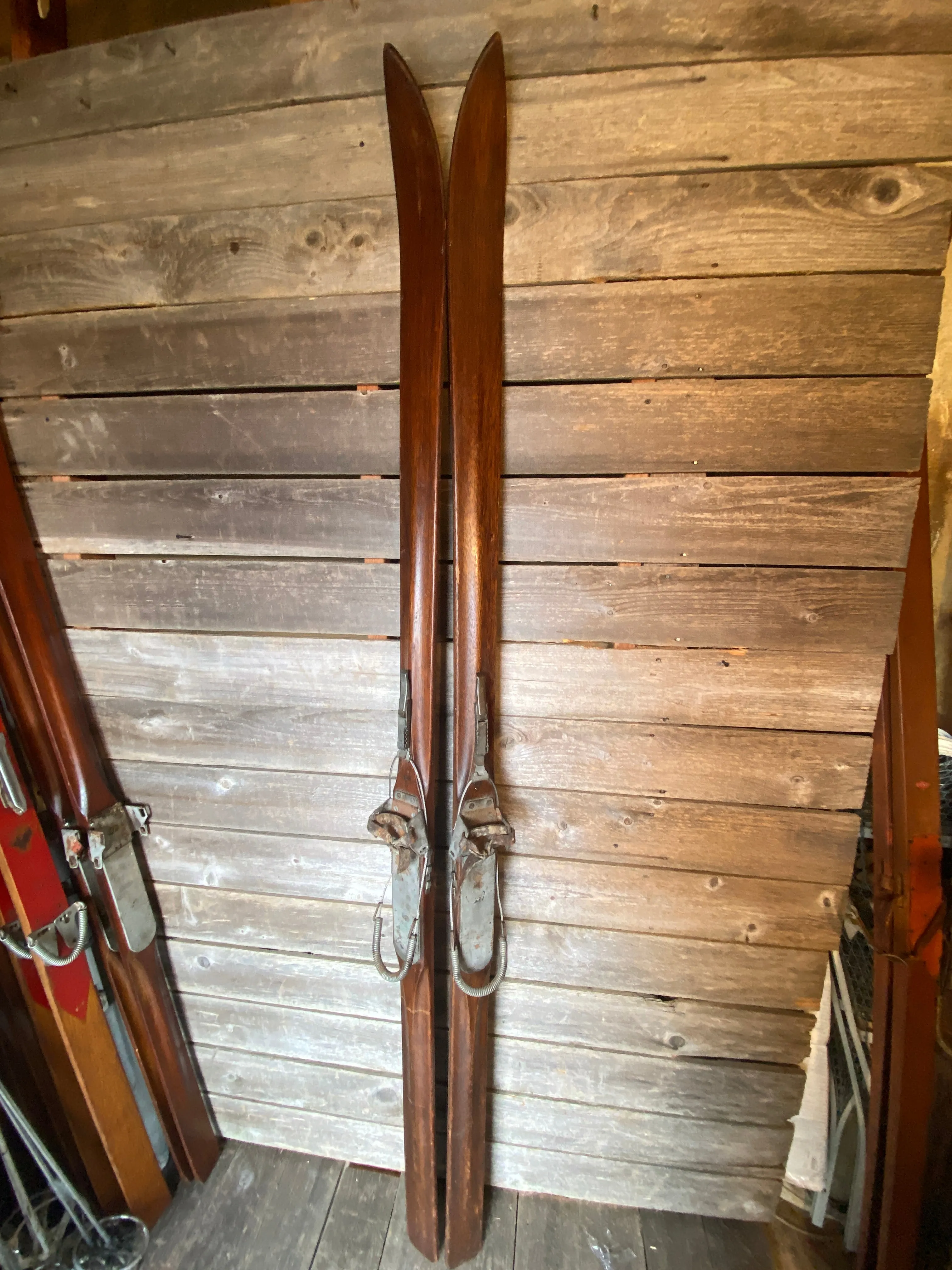 Antique Hand Carved Ridgetop Skis