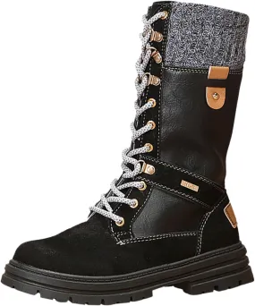 Autumn and Winter New Boots Fashion Style Lace Up Middle Sleeve Wool Mouth Thick Heel Women's Boots Boot Spats Men