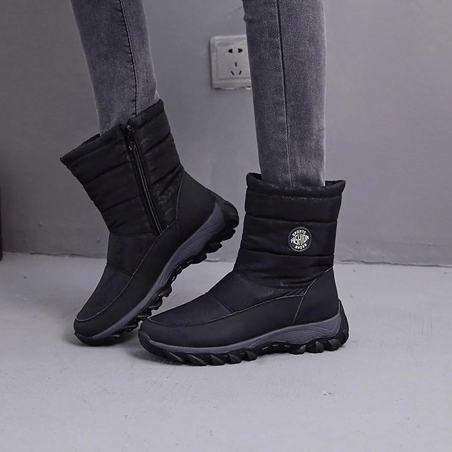 Bcshiye Women's Winter Snow Boots Fashion Outdoor Mid Calf Boot Waterproof Lightweight Warm Anti Slip Ankle Booties