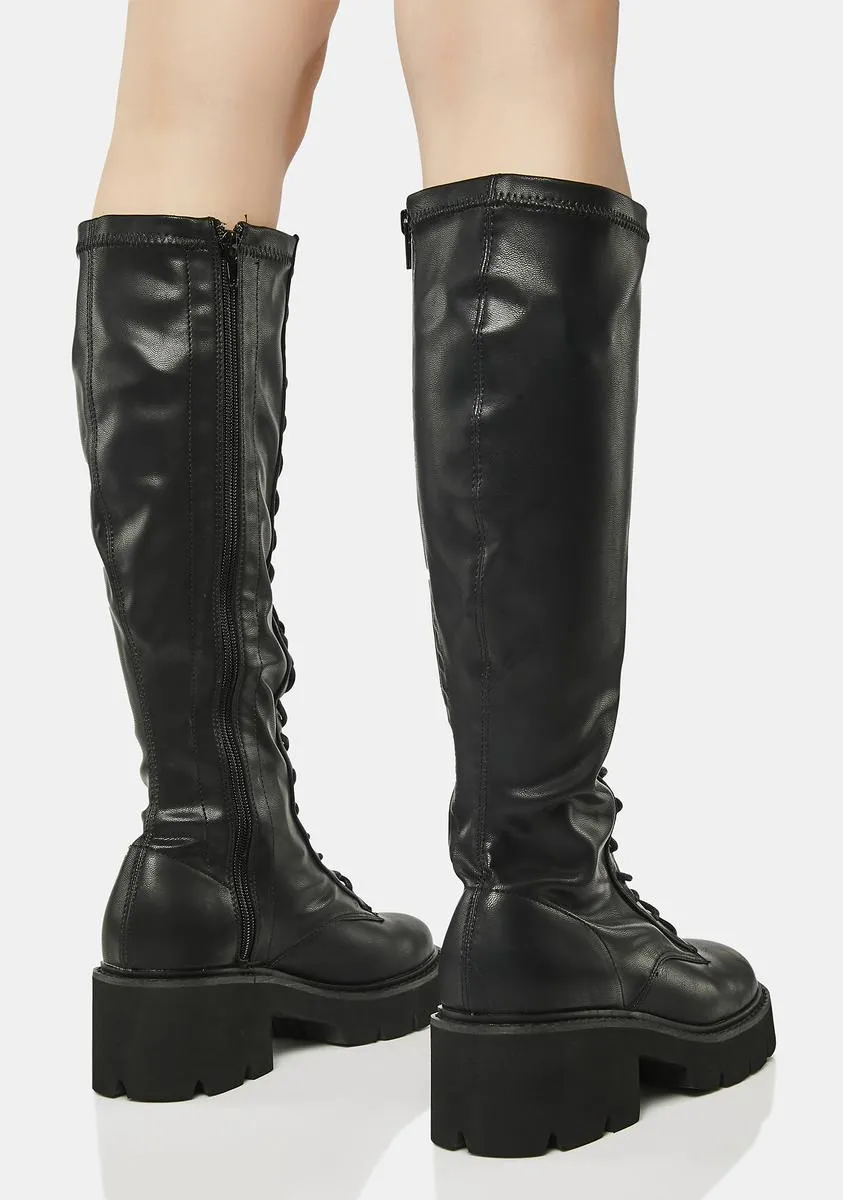 Bobbi Knee-High Combat Boots