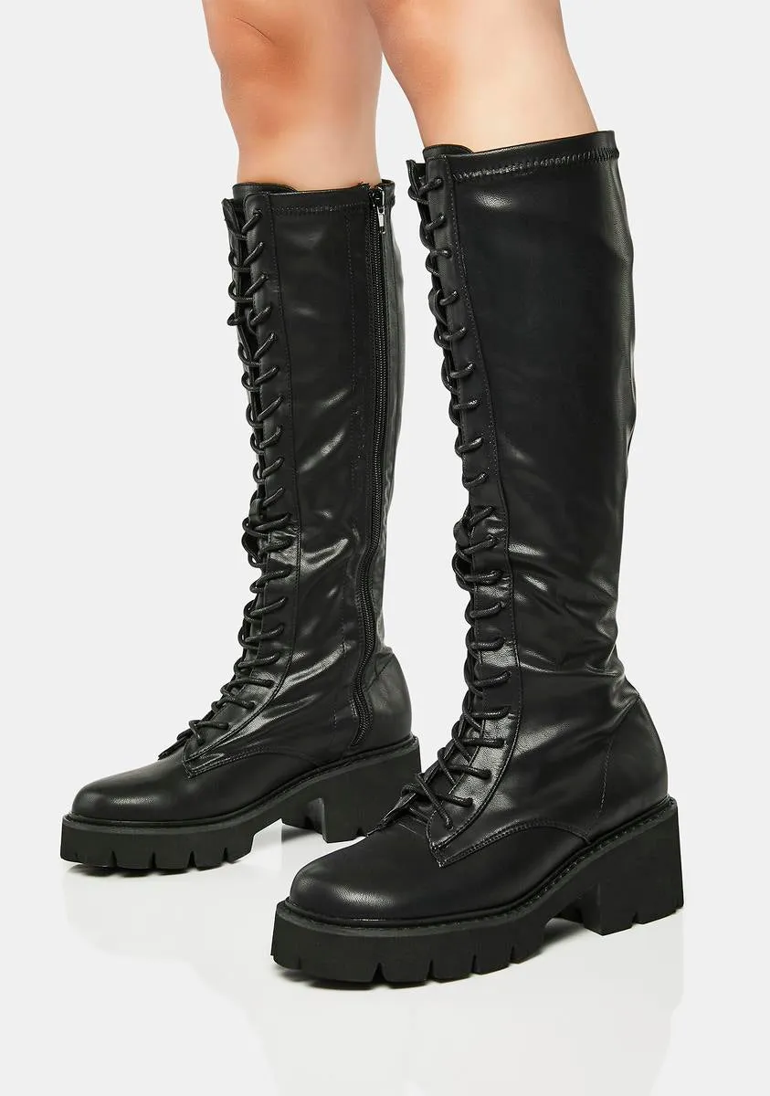 Bobbi Knee-High Combat Boots