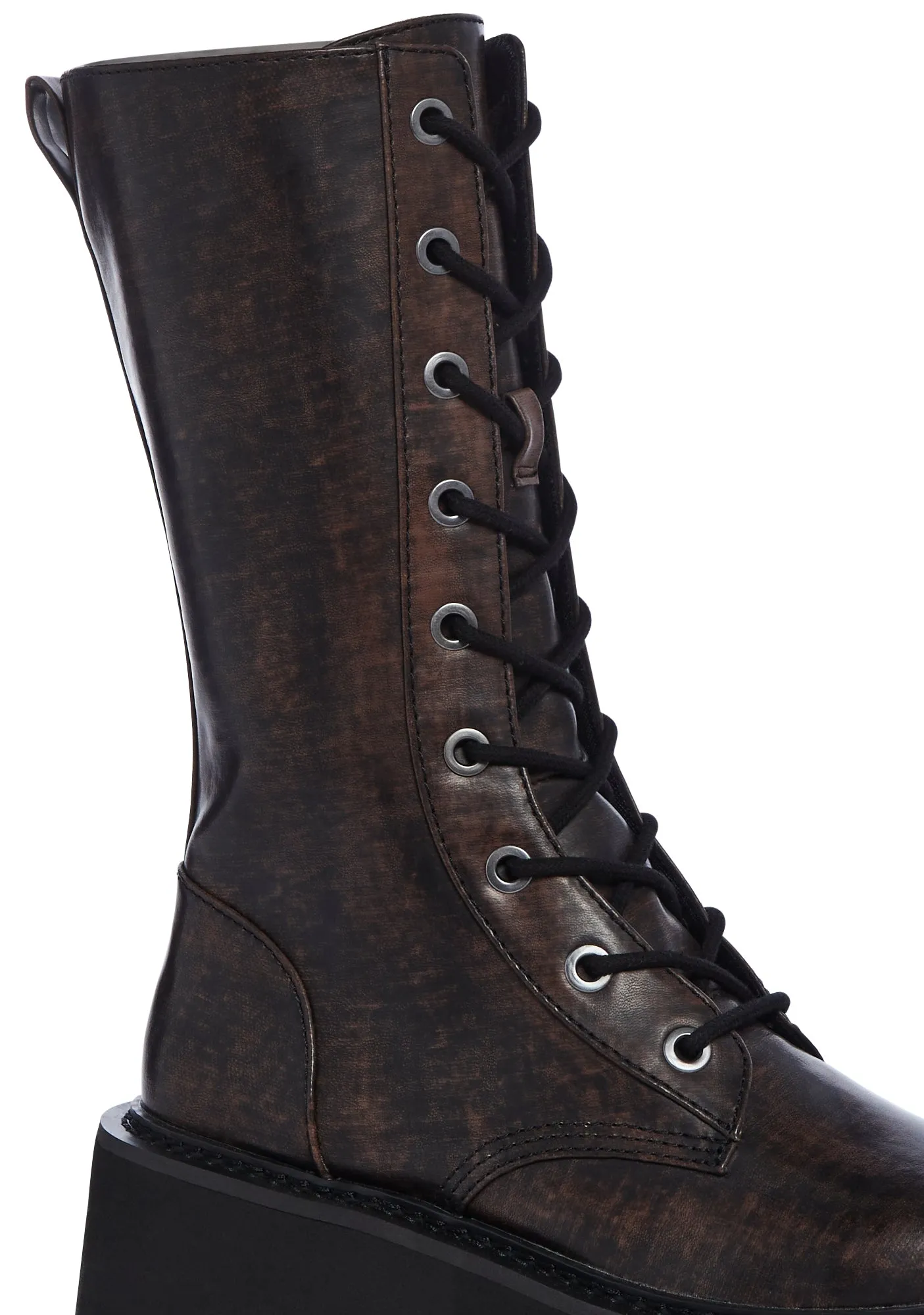 Booked Out Combat Boots - Brown