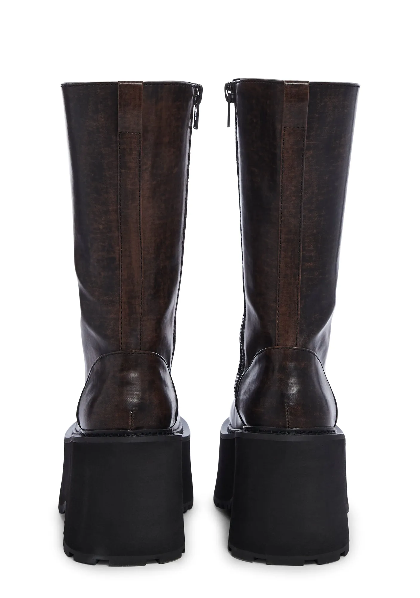 Booked Out Combat Boots - Brown