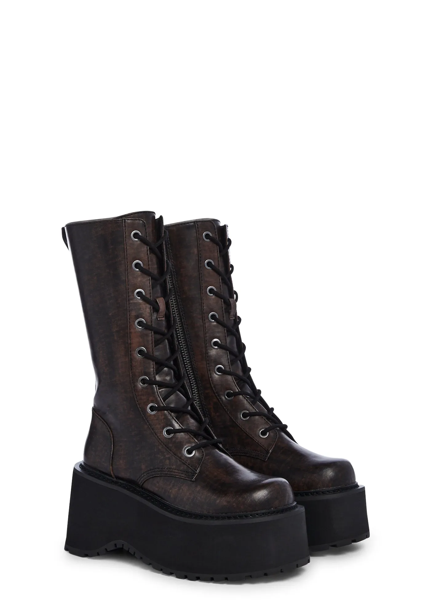 Booked Out Combat Boots - Brown