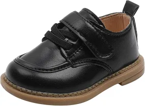 Boys Soft Leather Loafer Casual Dress Shoes Round Toe Buckle Thick Sole Slip On Boat Shoes School Wedding Church Loafers