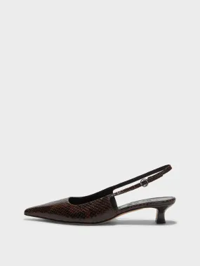 Elegant Catrina Leather Slingback Pumps with Adjustable Strap