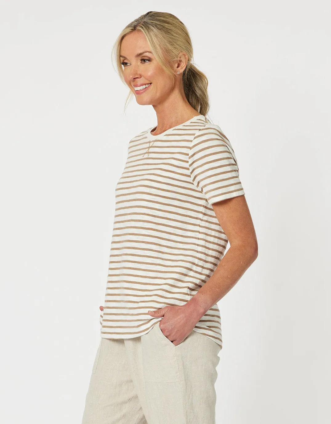 Classic Stripe Tee - Natural
