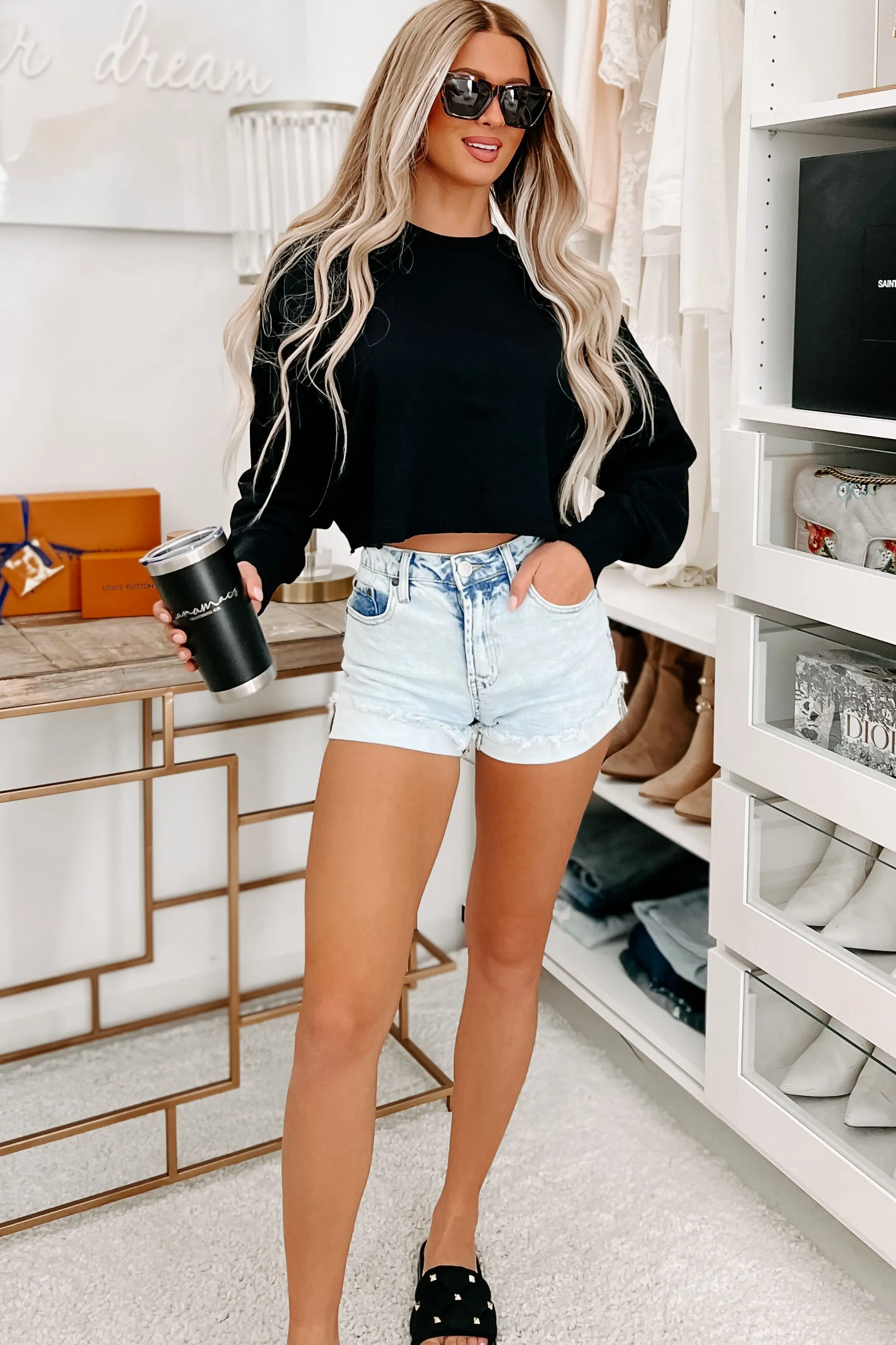 Competitive Edge Cropped Sweatshirt (Black)