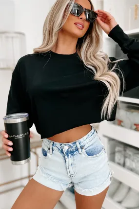 Competitive Edge Cropped Sweatshirt (Black)
