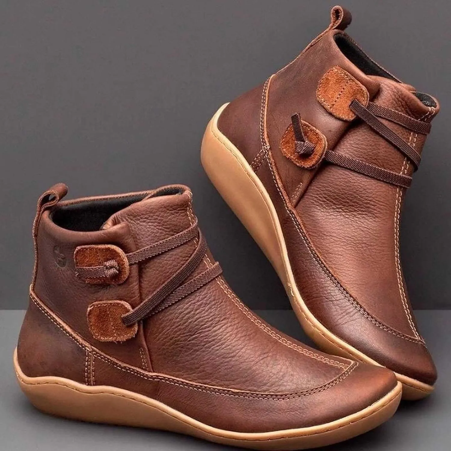 Cowboy Ankle Boots for Women Boots for Women Heeled Boot Women's Black Combat Boots Womens Leather Ankle Boots Flat Women Lace Up Buckle Belt High Heels Platform Ankle Boots