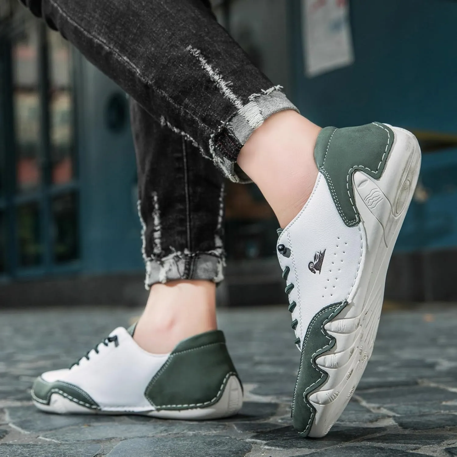 Driving Shoes for Men Women Fashion Leather Beck Shoes with Arch Support,Lightweigh Retro Slip On Walking Sneakers Footwear,Outdoor Comfort Hiking Sports Sneakers