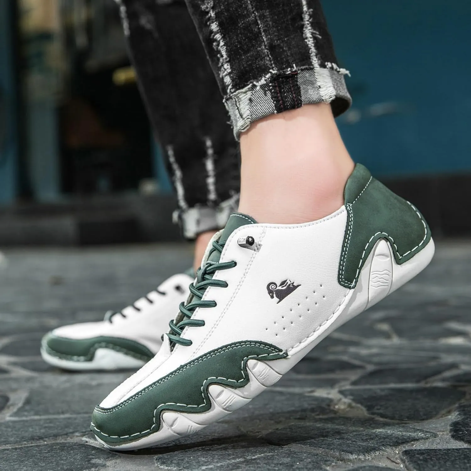 Driving Shoes for Men Women Fashion Leather Beck Shoes with Arch Support,Lightweigh Retro Slip On Walking Sneakers Footwear,Outdoor Comfort Hiking Sports Sneakers