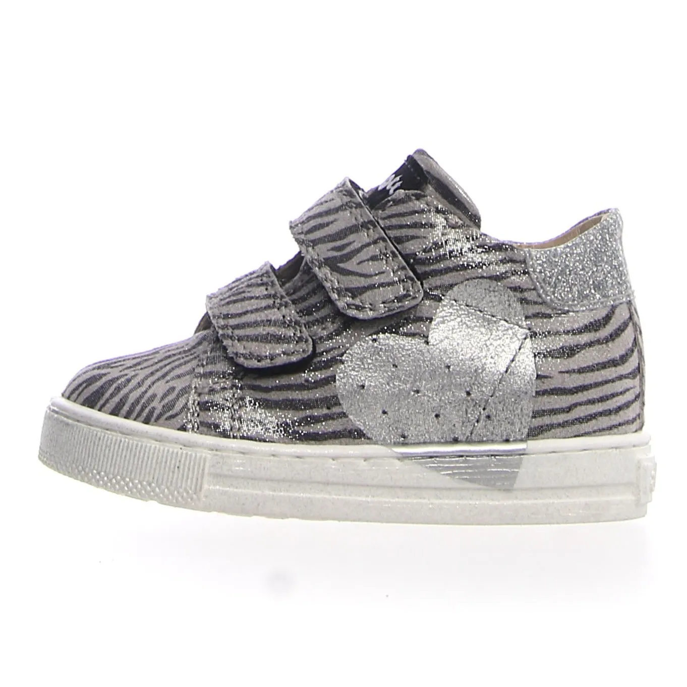 Falcotto Girl's Heart Vl St.Zebra Sneakers - Lam Argento/Silver