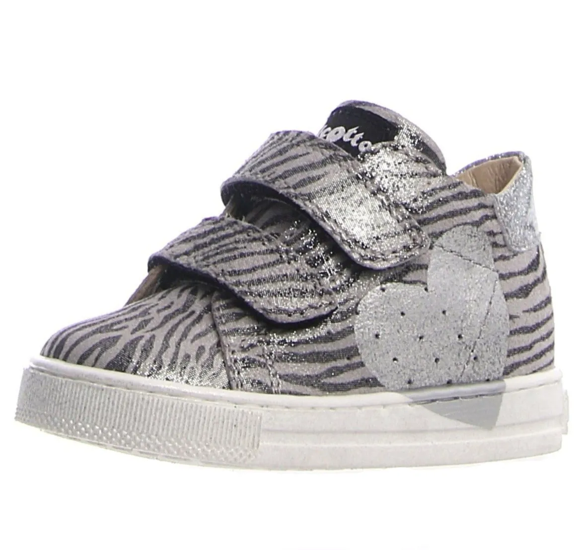 Falcotto Girl's Heart Vl St.Zebra Sneakers - Lam Argento/Silver