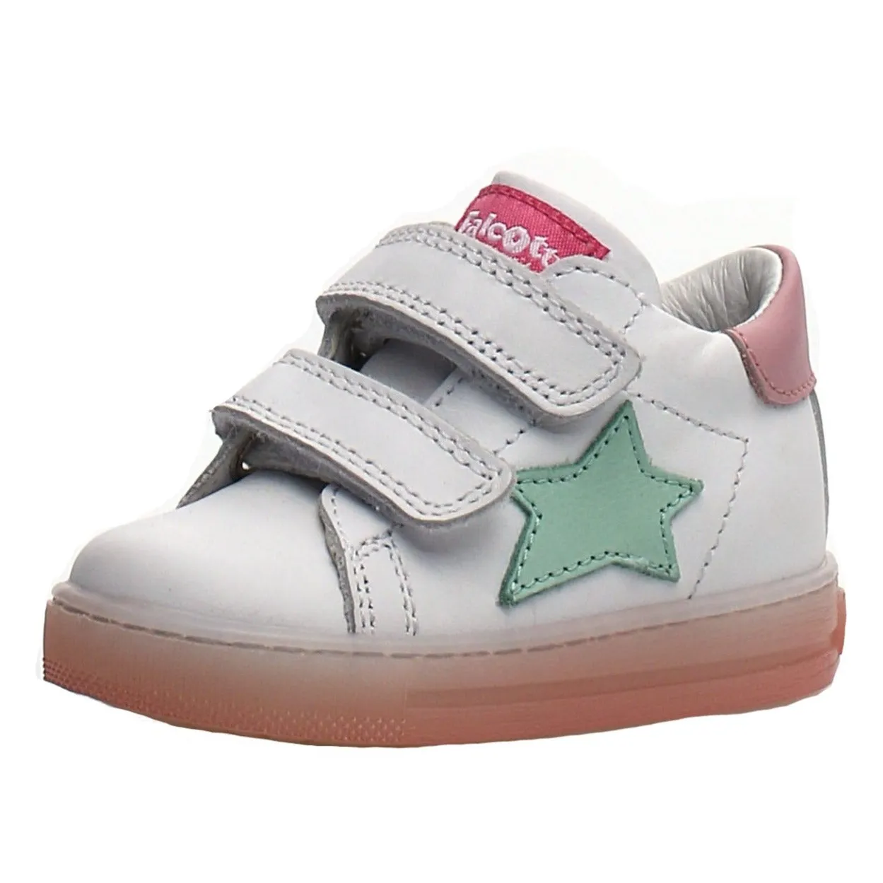 Falcotto Girl's Sasha Vl Calf Fashion Sneakers - White/Pink