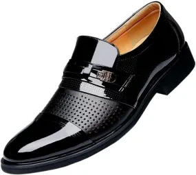 Formal Shoes Dress Oxford for Men Men's Formal Oxford Shoes, Classic Patent Leather Loafers, Elegant Luxury Business & Office Shoes for Men, Comfortable Slip-On Dress Shoes