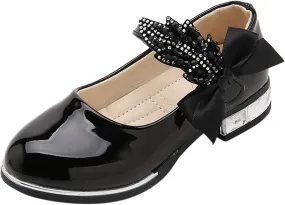 Girls Mary Jane Oxfor𝐝 Dress Shoes Toddler Kids School Shoes Pump Patent Leather Uniform Low Heel Flats for Wedding