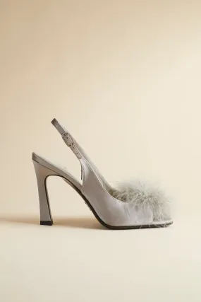 Sure! Here’s an optimized title for the e-commerce product:

Elegant Grey Satin Holly Pump Shoes - Stylish High Heels for Special Occasions