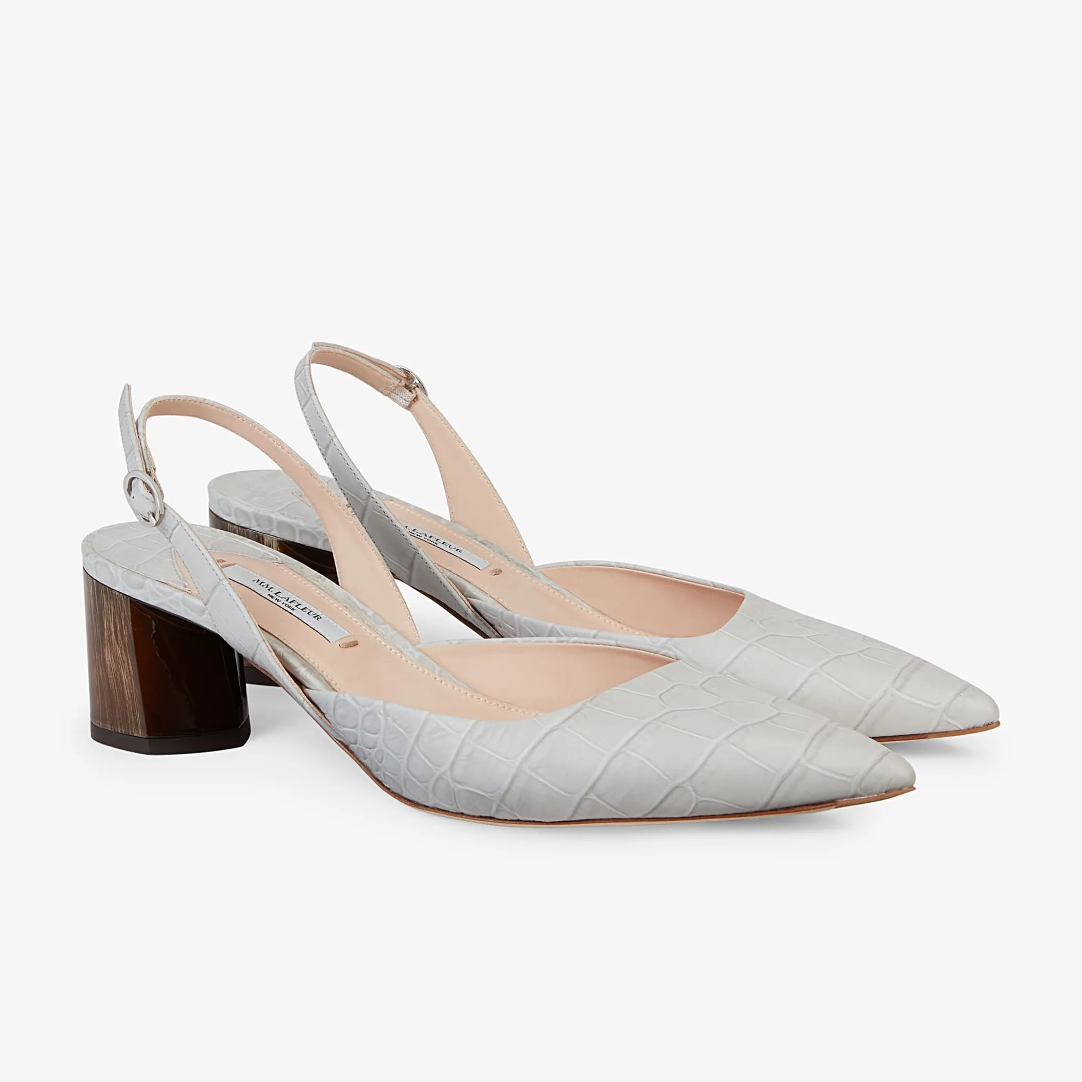 Irene Slingback - Embossed Croc :: Gray