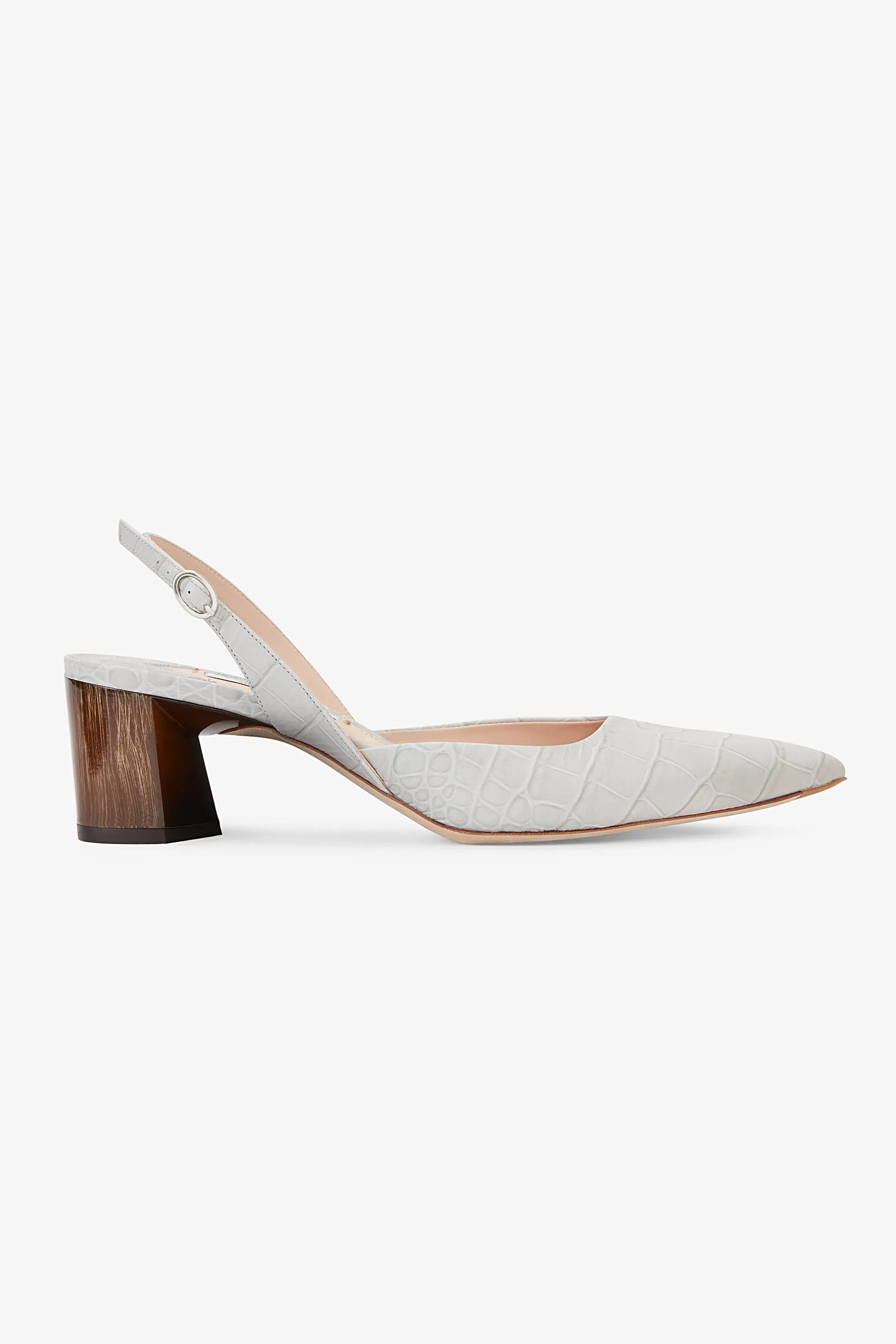 Irene Slingback - Embossed Croc :: Gray