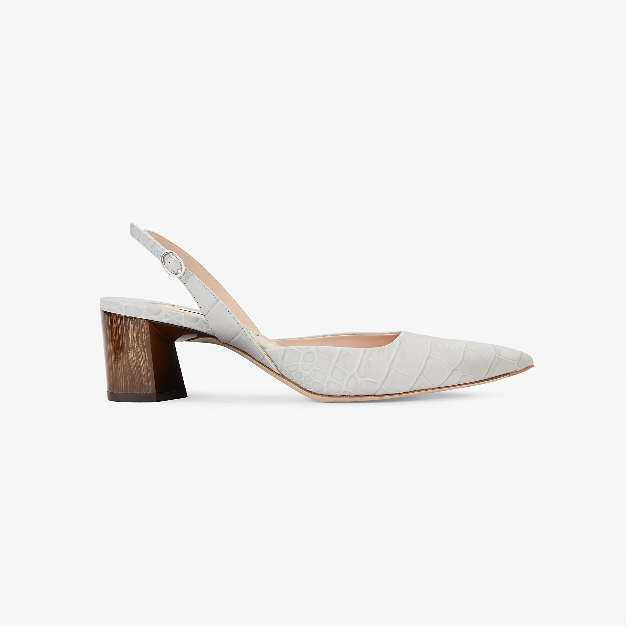 Irene Slingback - Embossed Croc :: Gray