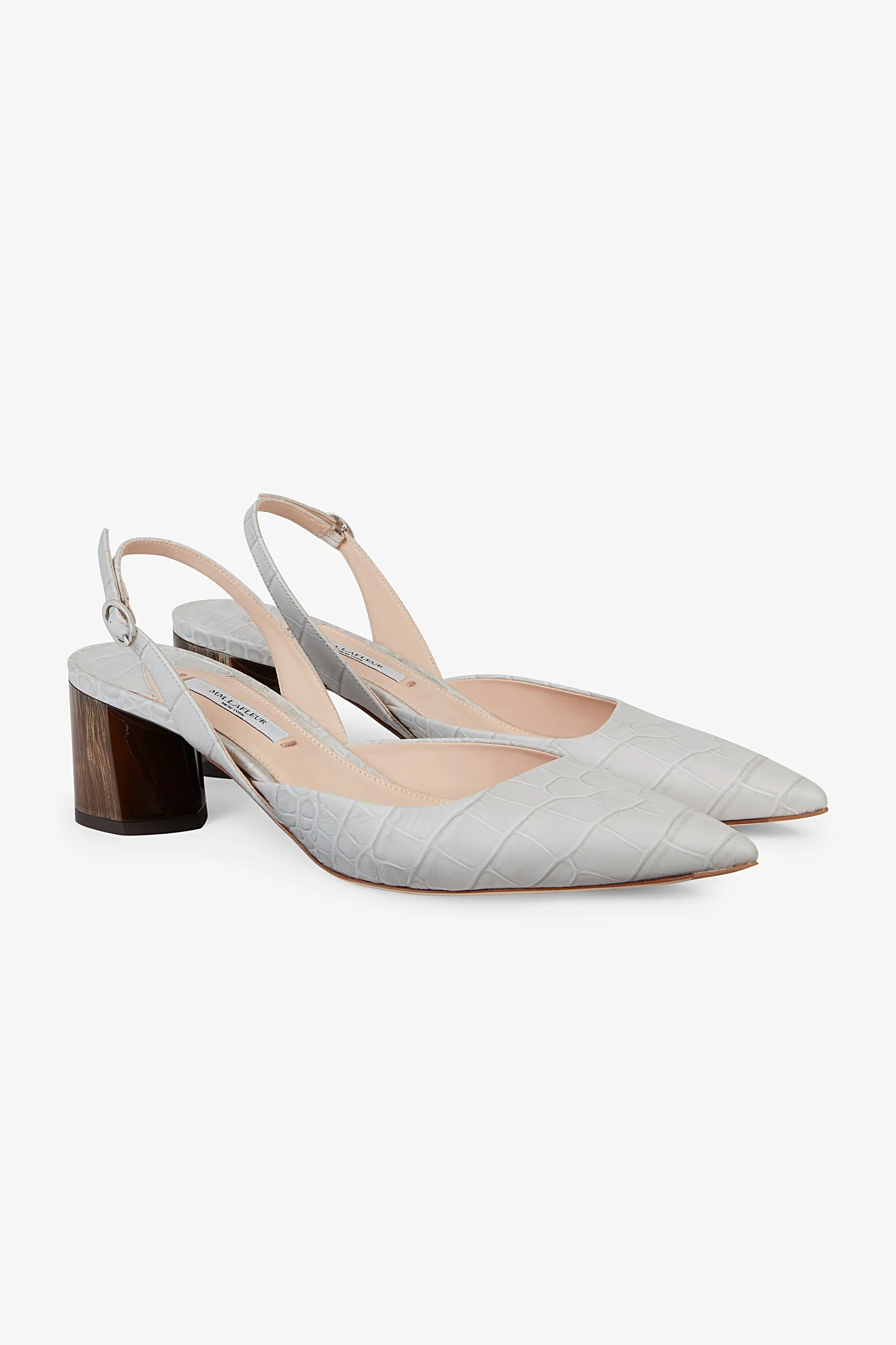 Irene Slingback - Embossed Croc :: Gray