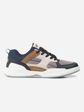Mens Grey Colorblocked Lace-Up Sneakers (IX6015)