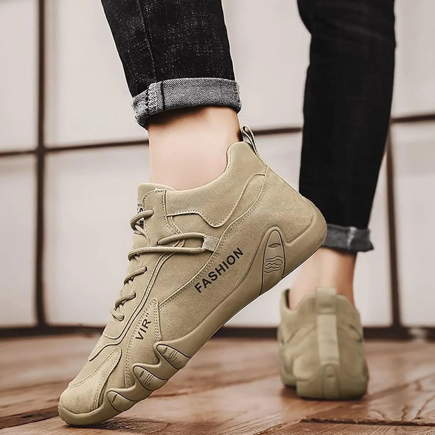 Mens Loafers & Slip-Ons Sports Shoes for Men Popular Labor Work Shoes Wear High Top Board Shoes Casual Leisure