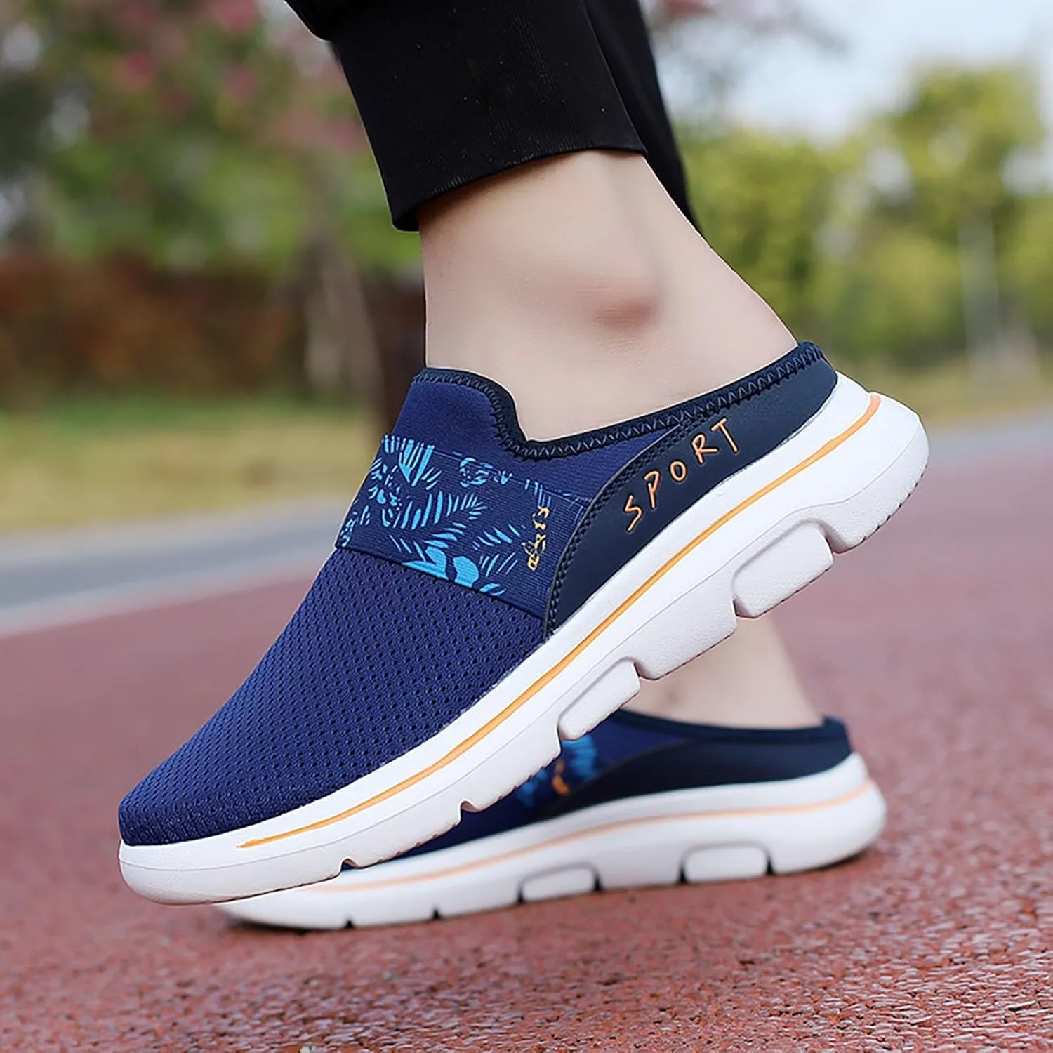 Mesh Orthopedic Walking Shoes Mules for Women 2025 Casual Summer Slip-On Breathable Slippers Hands Free Closed Toe Slingback Slides with Arch-Support