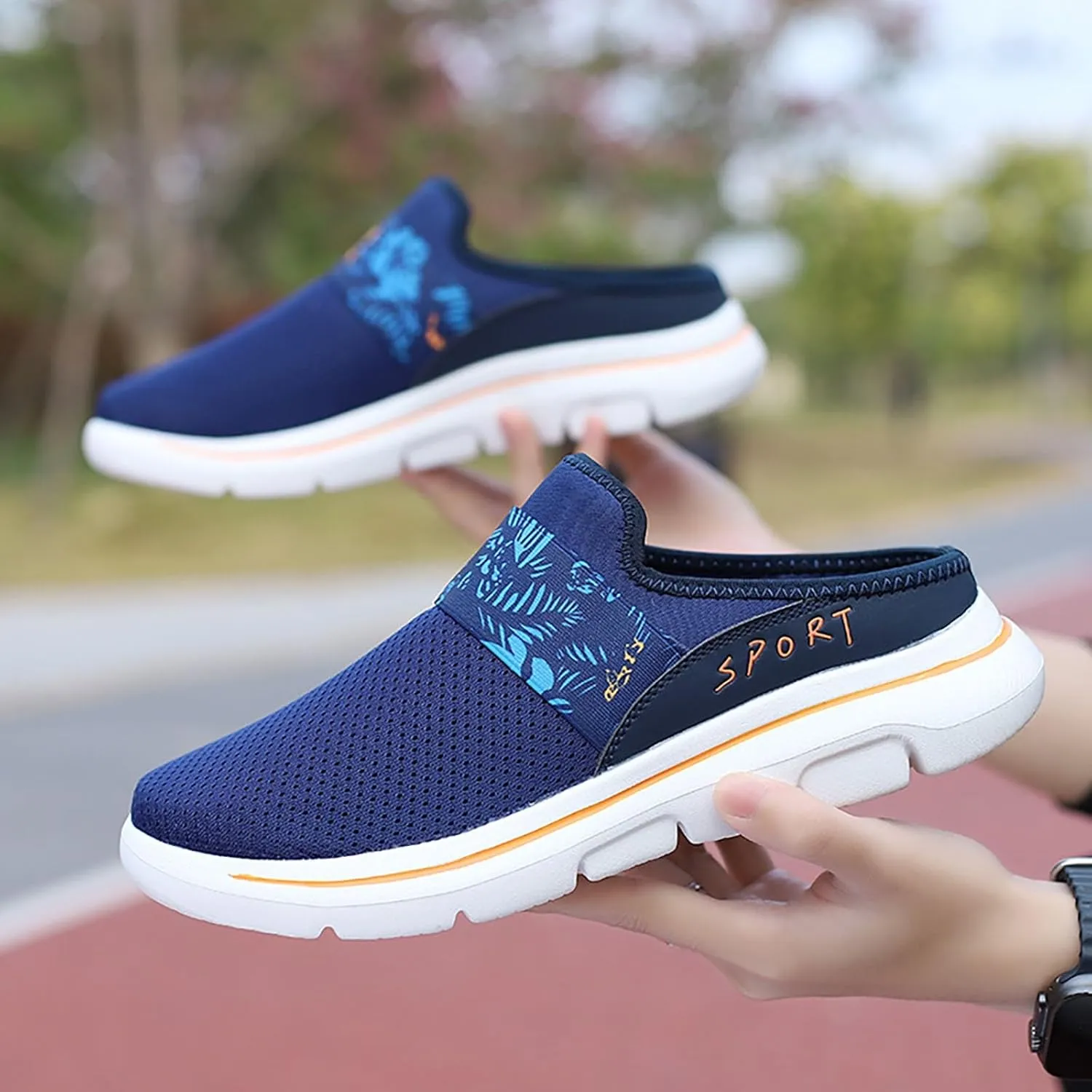 Mesh Orthopedic Walking Shoes Mules for Women 2025 Casual Summer Slip-On Breathable Slippers Hands Free Closed Toe Slingback Slides with Arch-Support