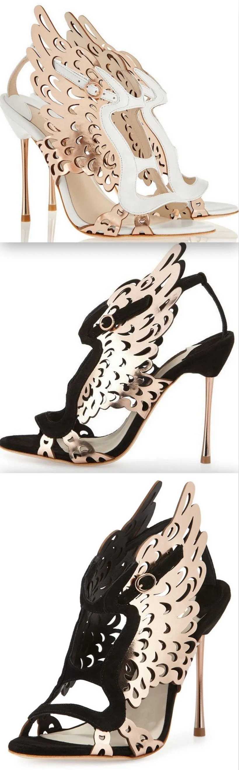 Metallic Parisa Laser-cut Wing Pump - Black or White