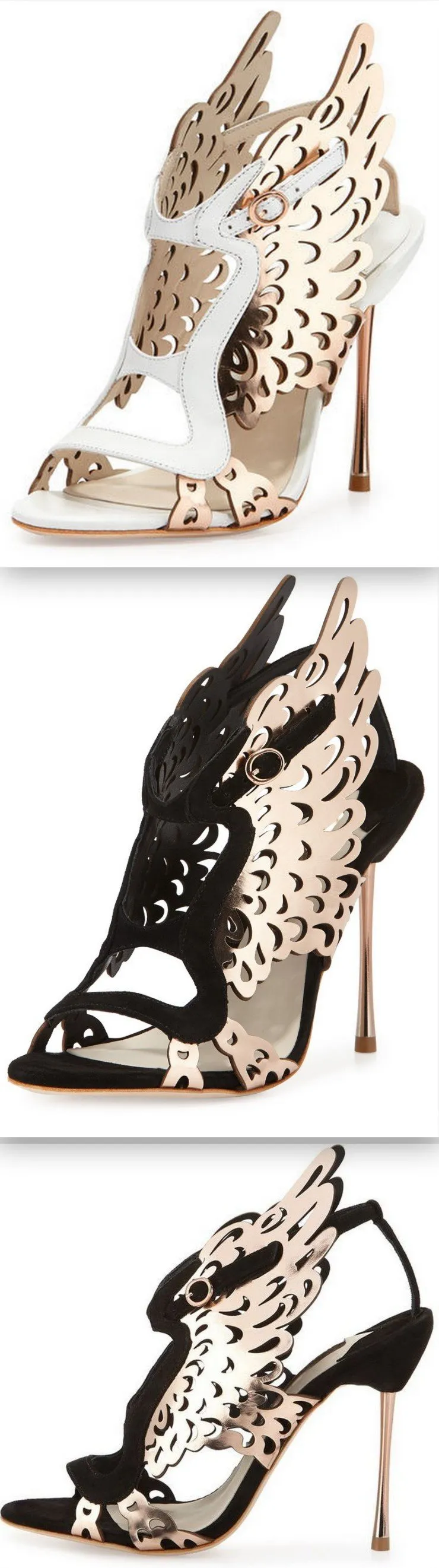 Metallic Parisa Laser-cut Wing Pump - Black or White