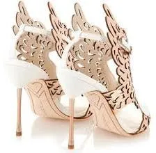 Metallic Parisa Laser-cut Wing Pump - Black or White
