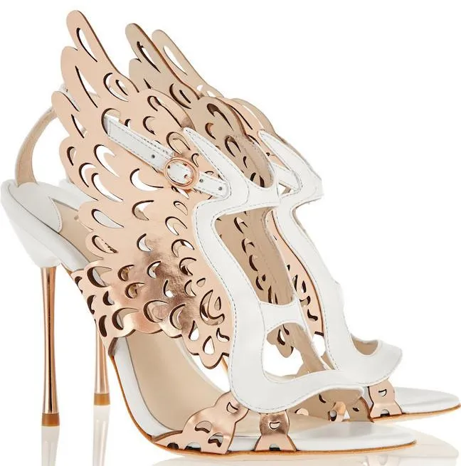 Metallic Parisa Laser-cut Wing Pump - Black or White