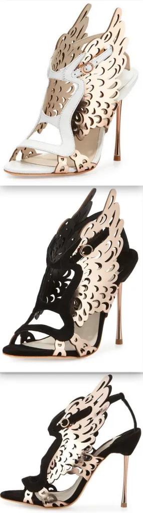 Metallic Parisa Laser-cut Wing Pump - Black or White