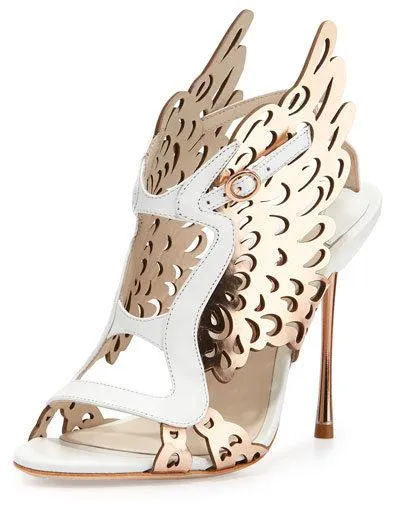 Metallic Parisa Laser-cut Wing Pump - Black or White