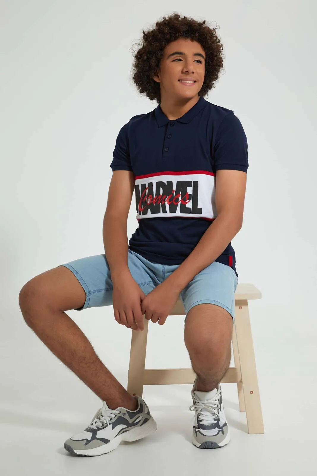 Navy Marvel Polo Shirt