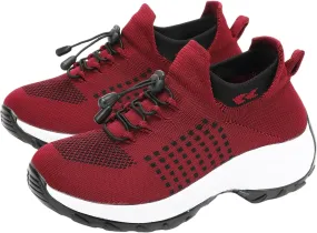 Orthopedic Sneakers for Women Men Adjustable Elastic Strap Trainers Shoes,Lightweight Breathable Damping Air Cushion Sneakers Non-Slip Platform Waterproof Comfort Soles Sports Shoes with Arch Support