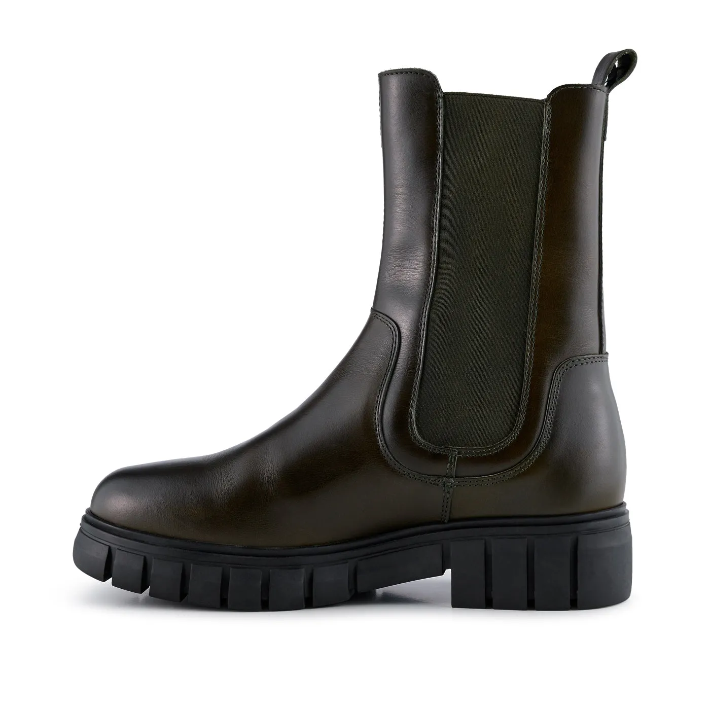 Rebel chelsea støvle læder - KHAKI