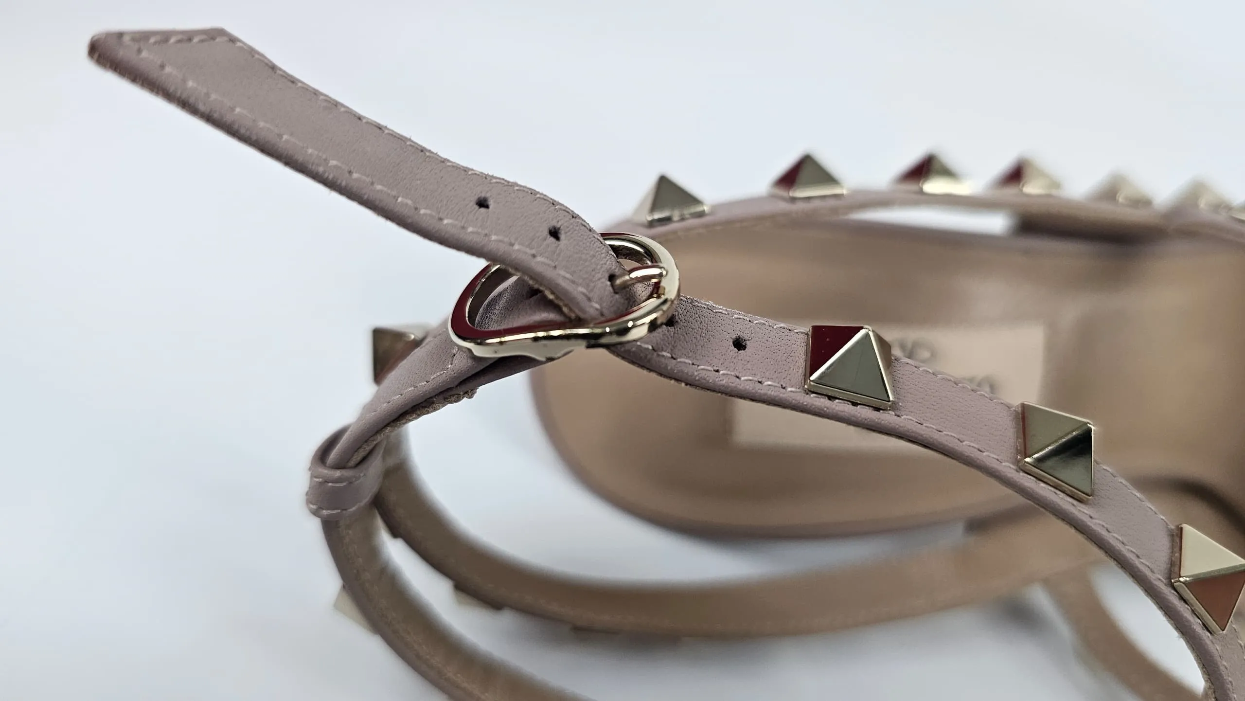 Rockstud Caged Pumps in Pale Pink