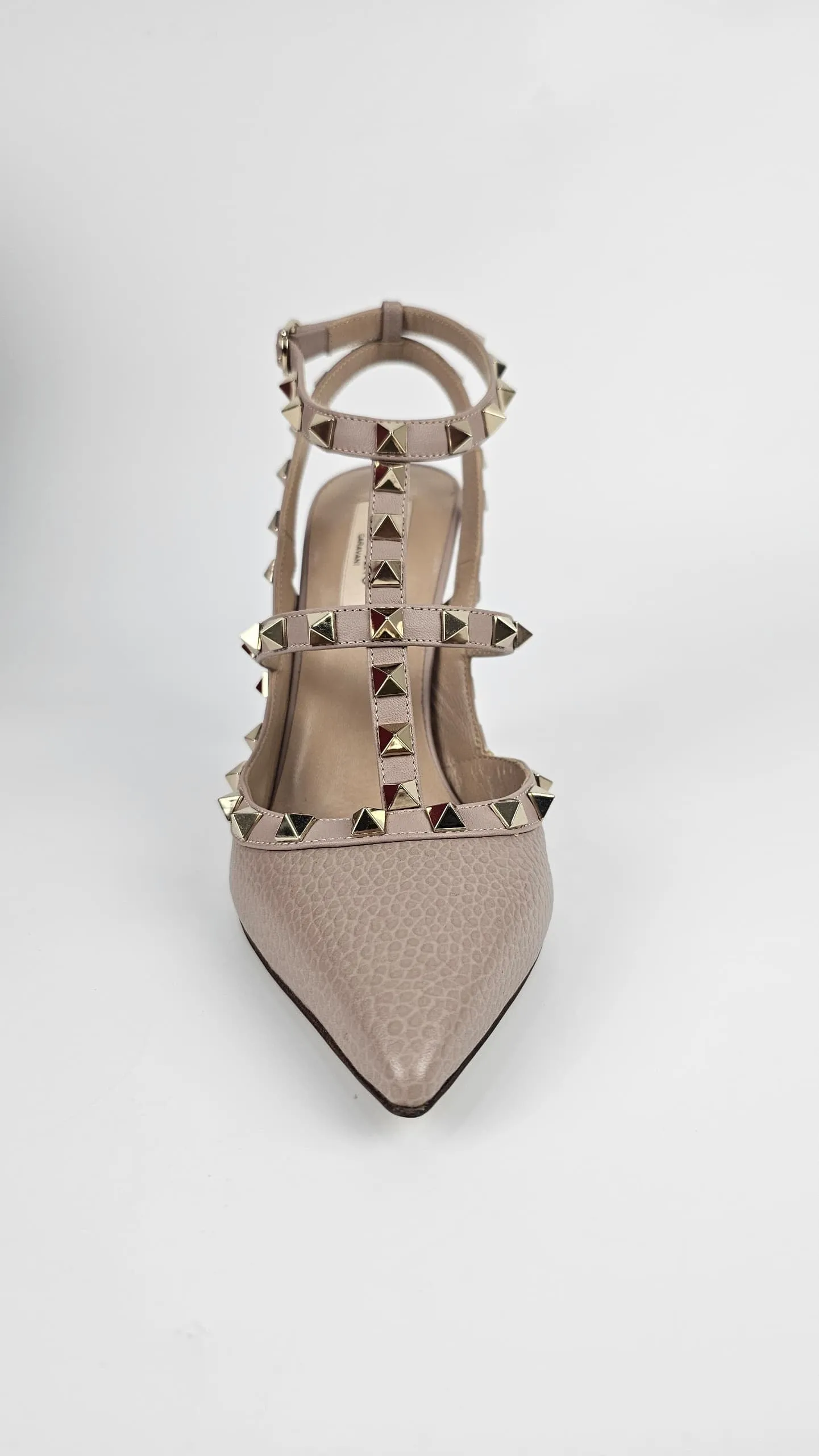 Rockstud Caged Pumps in Pale Pink