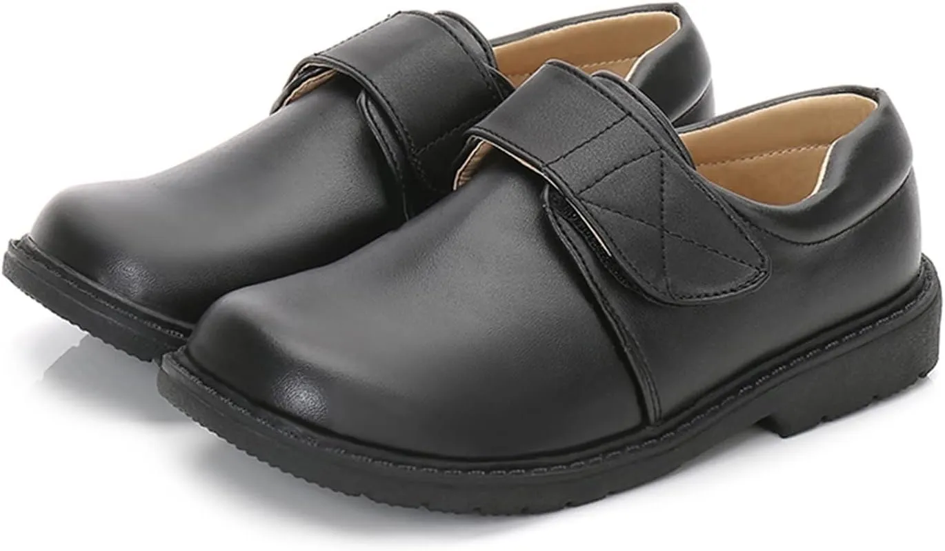 School Shoes for Boys Kids Dress Shoes Thick Bottom Leather Birthday Wedding Stage Dressy Loafers Comfy Oxford