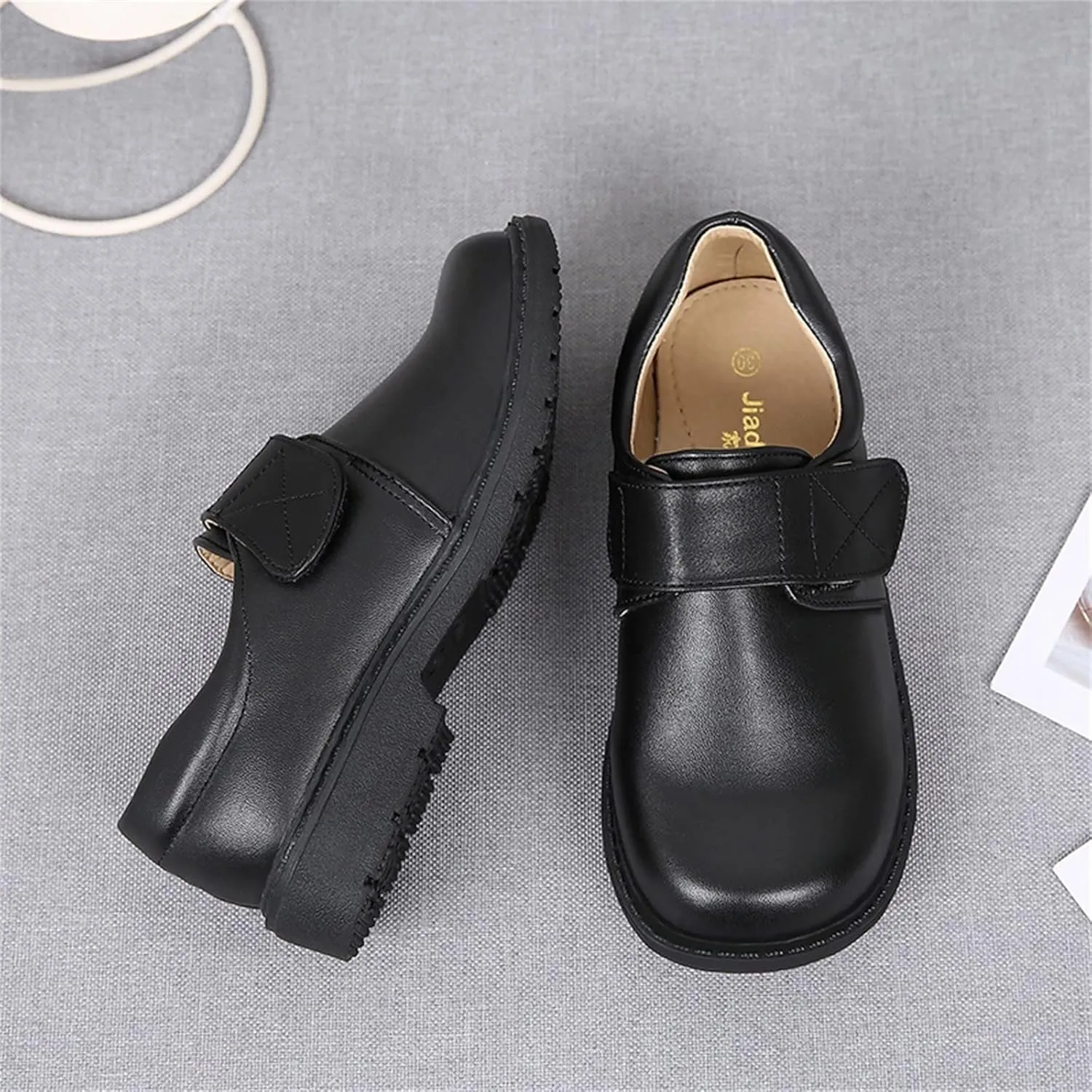 School Shoes for Boys Kids Dress Shoes Thick Bottom Leather Birthday Wedding Stage Dressy Loafers Comfy Oxford