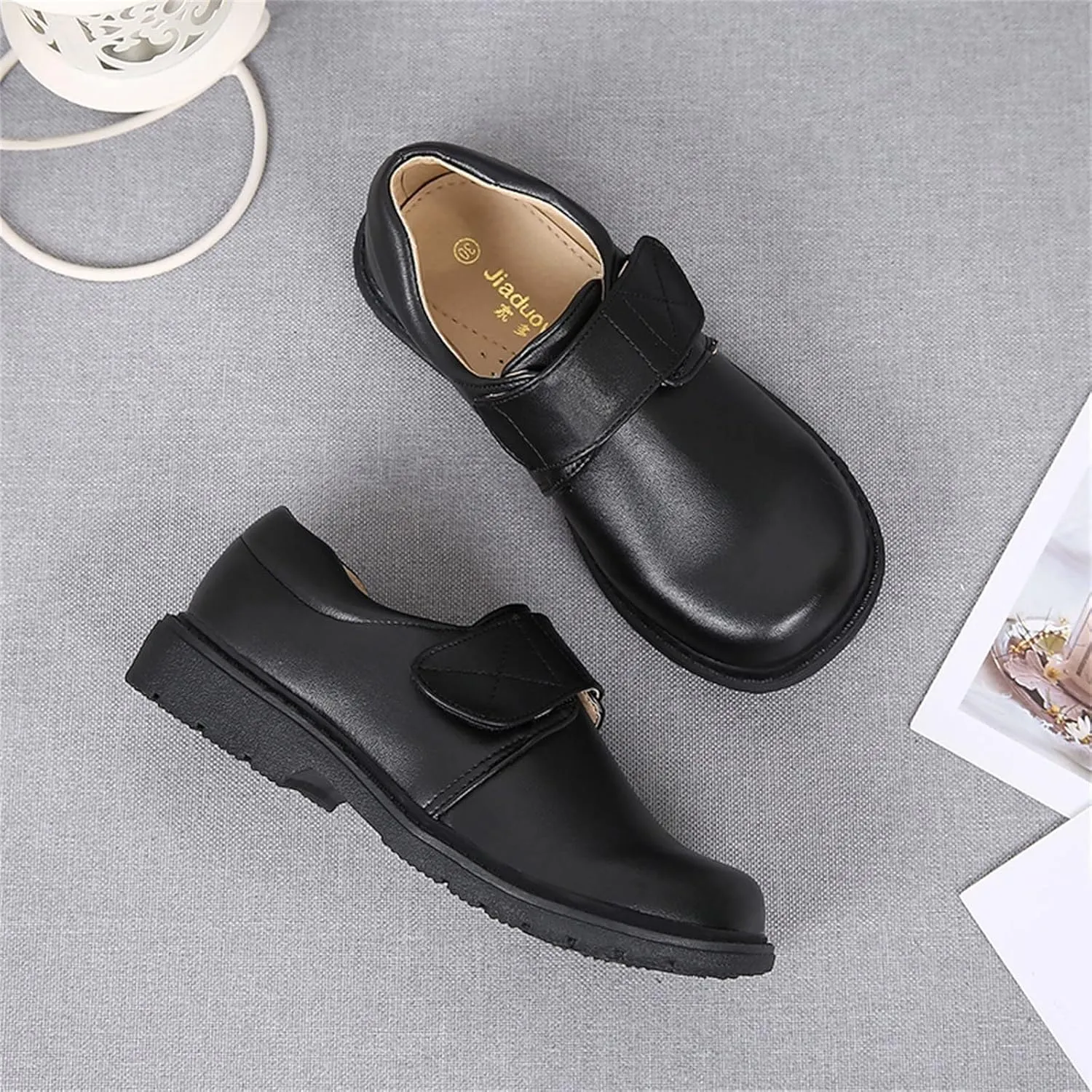 School Shoes for Boys Kids Dress Shoes Thick Bottom Leather Birthday Wedding Stage Dressy Loafers Comfy Oxford