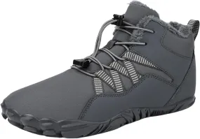 Snow Boots for Women&Men Winter Boots Barefoot Women's Men's Warm Faux Fur Lined Waterproof Snow Sneakers Wide Toe Box Zero Drop Ankle Booties Slip On Minimalist Barefoot Winter Casual Shoes