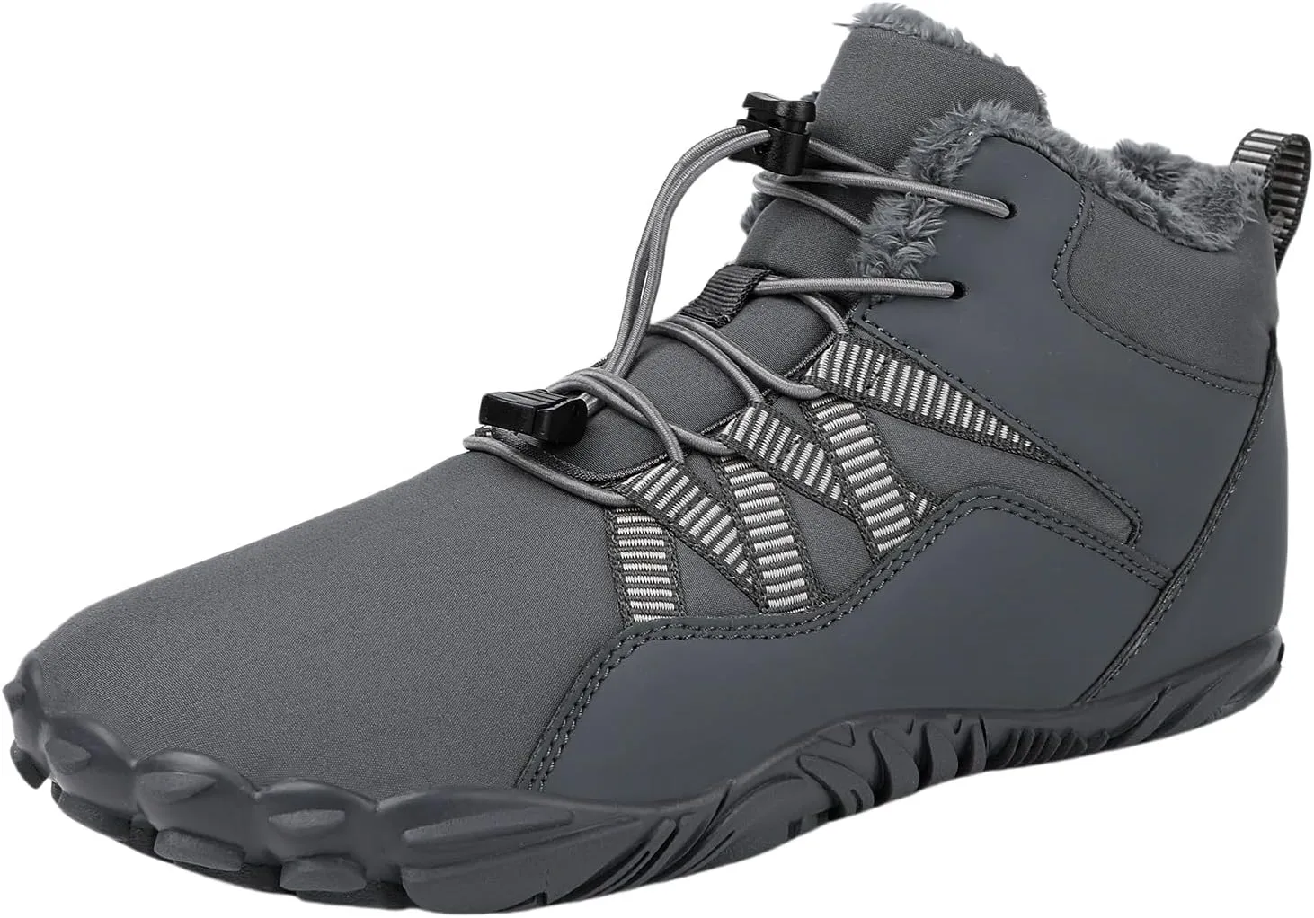 Snow Boots for Women&Men Winter Boots Barefoot Women's Men's Warm Faux Fur Lined Waterproof Snow Sneakers Wide Toe Box Zero Drop Ankle Booties Slip On Minimalist Barefoot Winter Casual Shoes