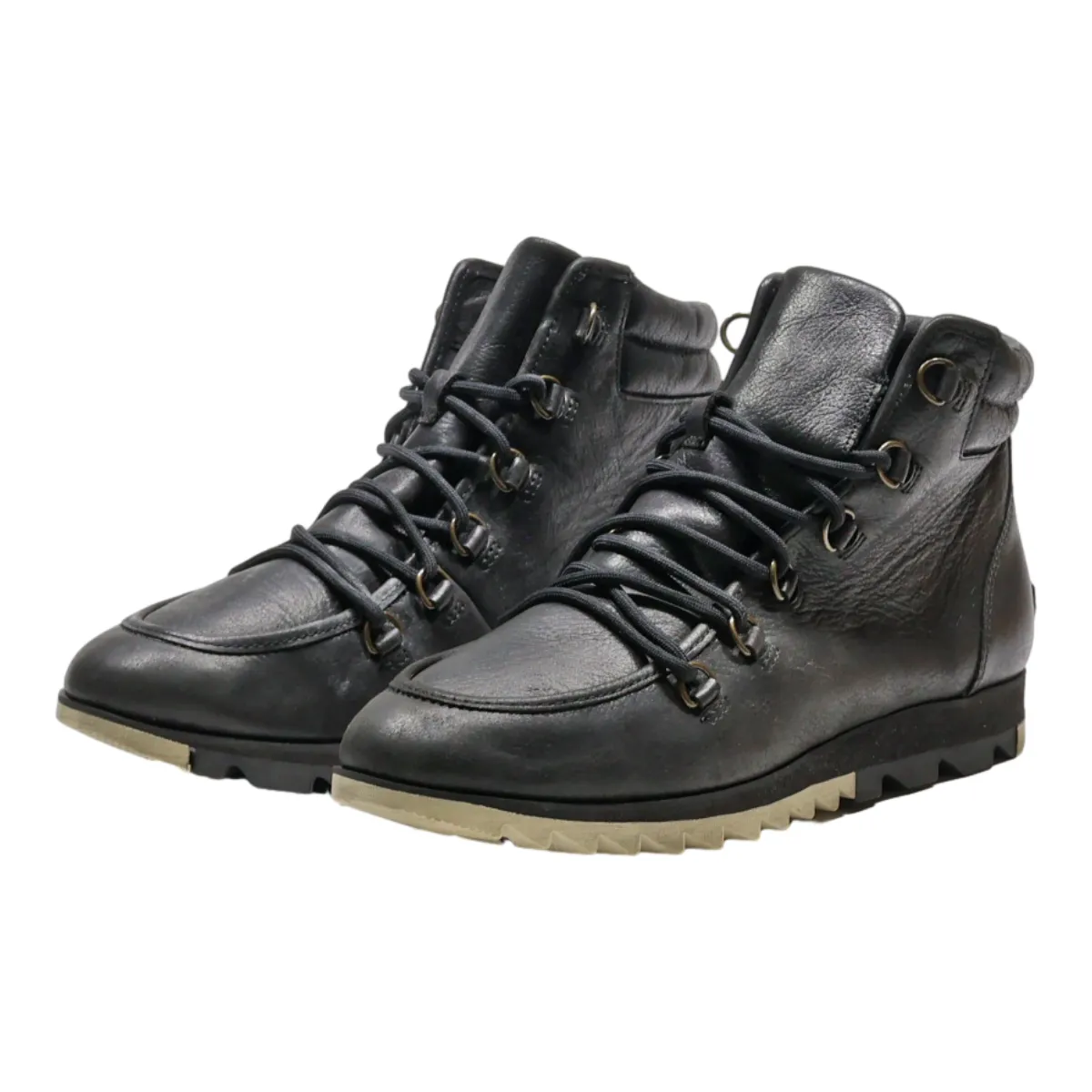 SOREL Hiking Boots Black Leather Womens UK 8