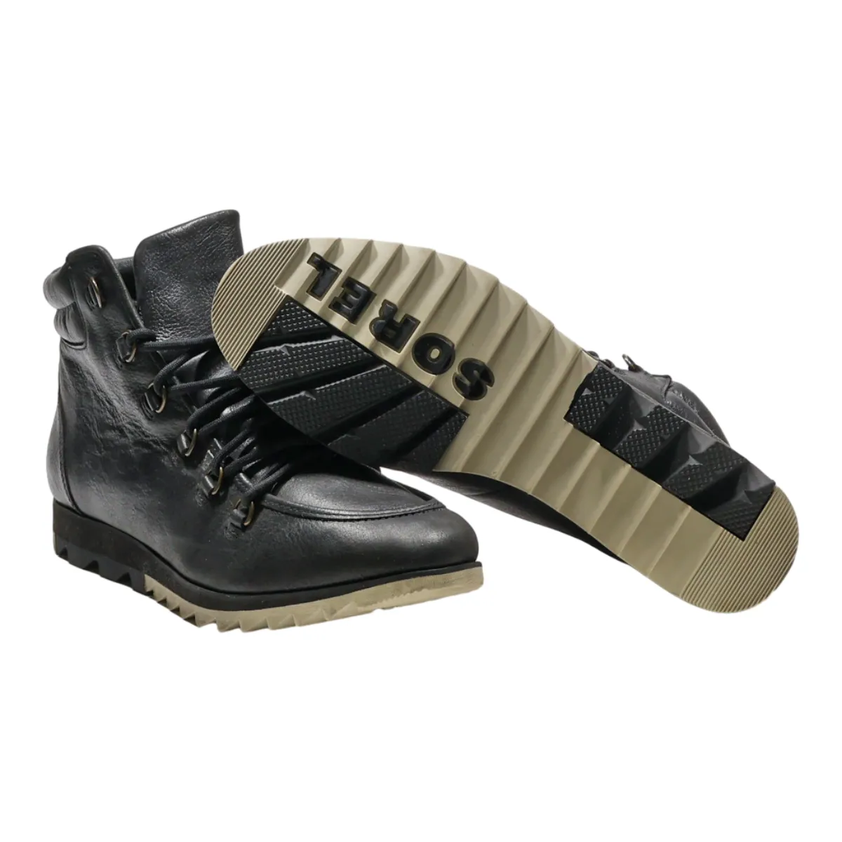 SOREL Hiking Boots Black Leather Womens UK 8